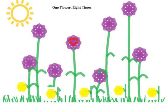 One flower, eight times